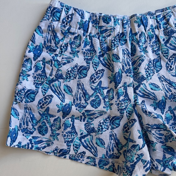 NWT Lilly Pulitzer Lilo Linen Short Resort White Shell Collector Large - Picture 3 of 8